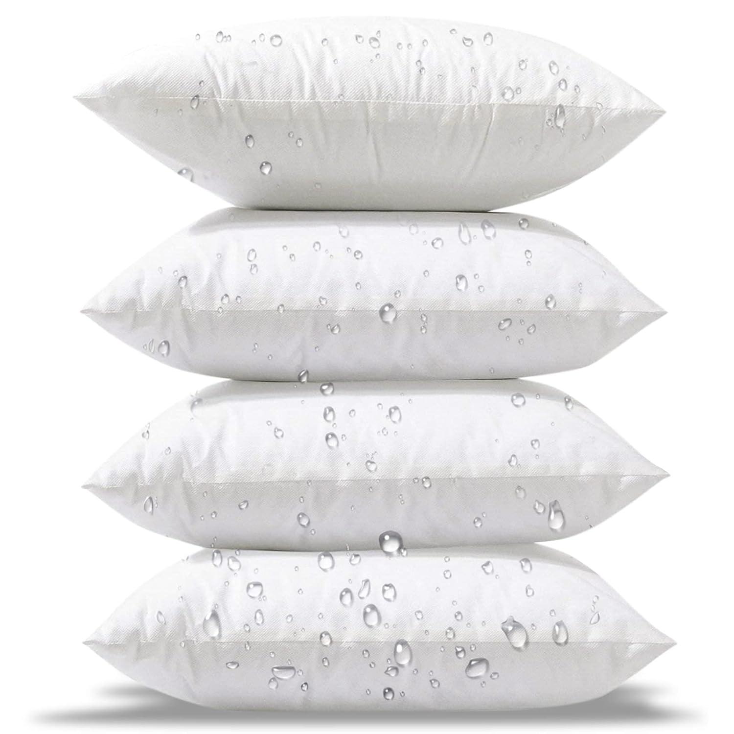 18 X 18 Pillow Inserts - Pack Of 4 Outdoor Water Resistant Throw Pillow Inserts Hypoallergenic Square Decorative Couch Sham Cushion Stuffer - 18 Inches