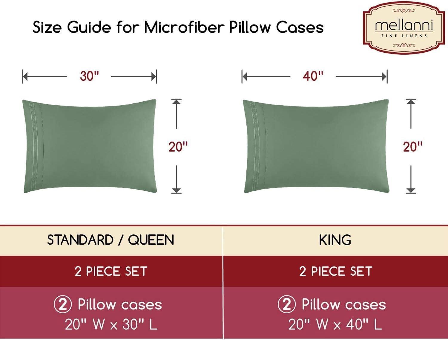 Mellanni Brushed Microfiber Pillowcase Set of 2, King, Sage