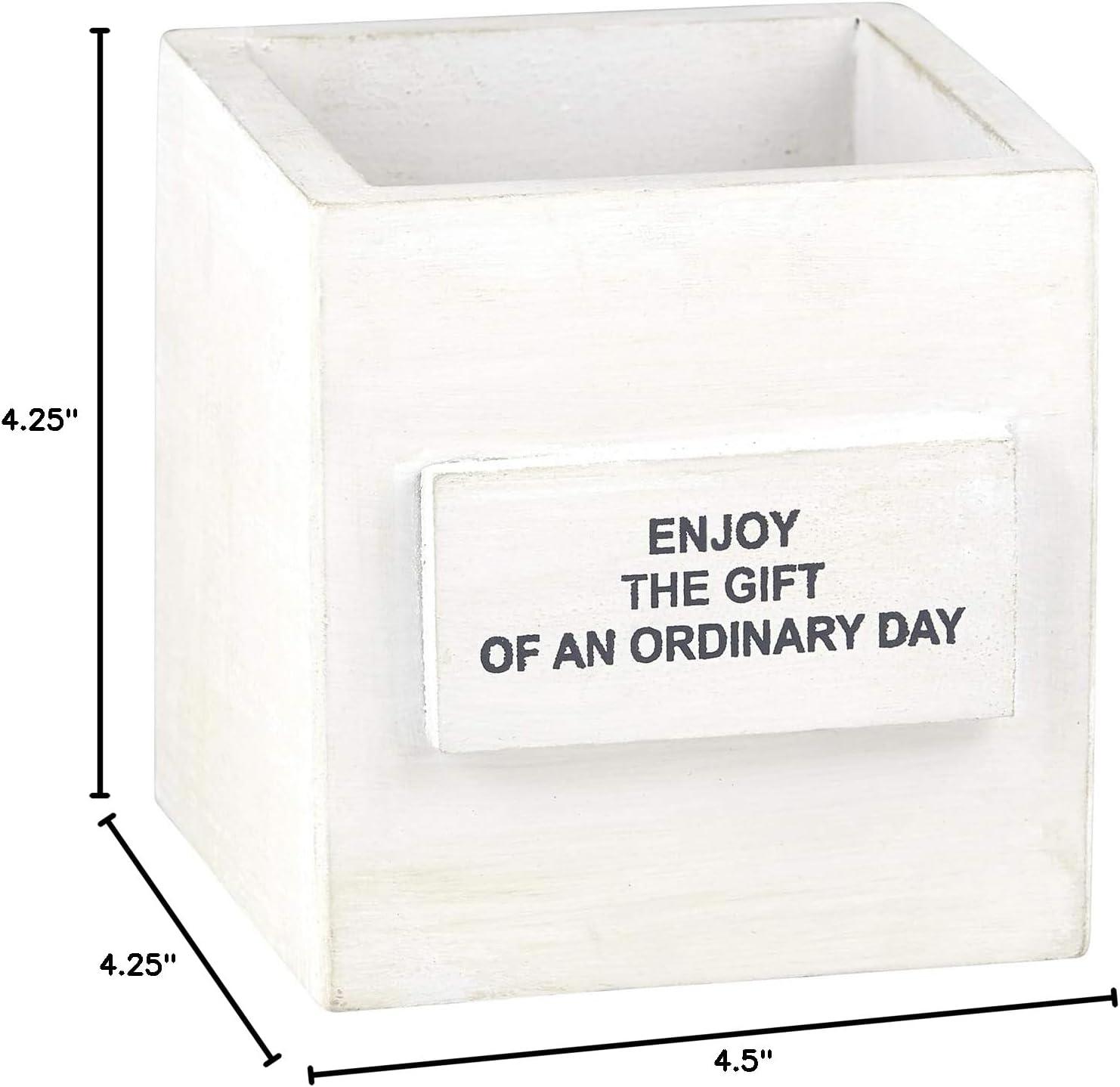 White Wooden Decorative Nest Box with Inspirational Message