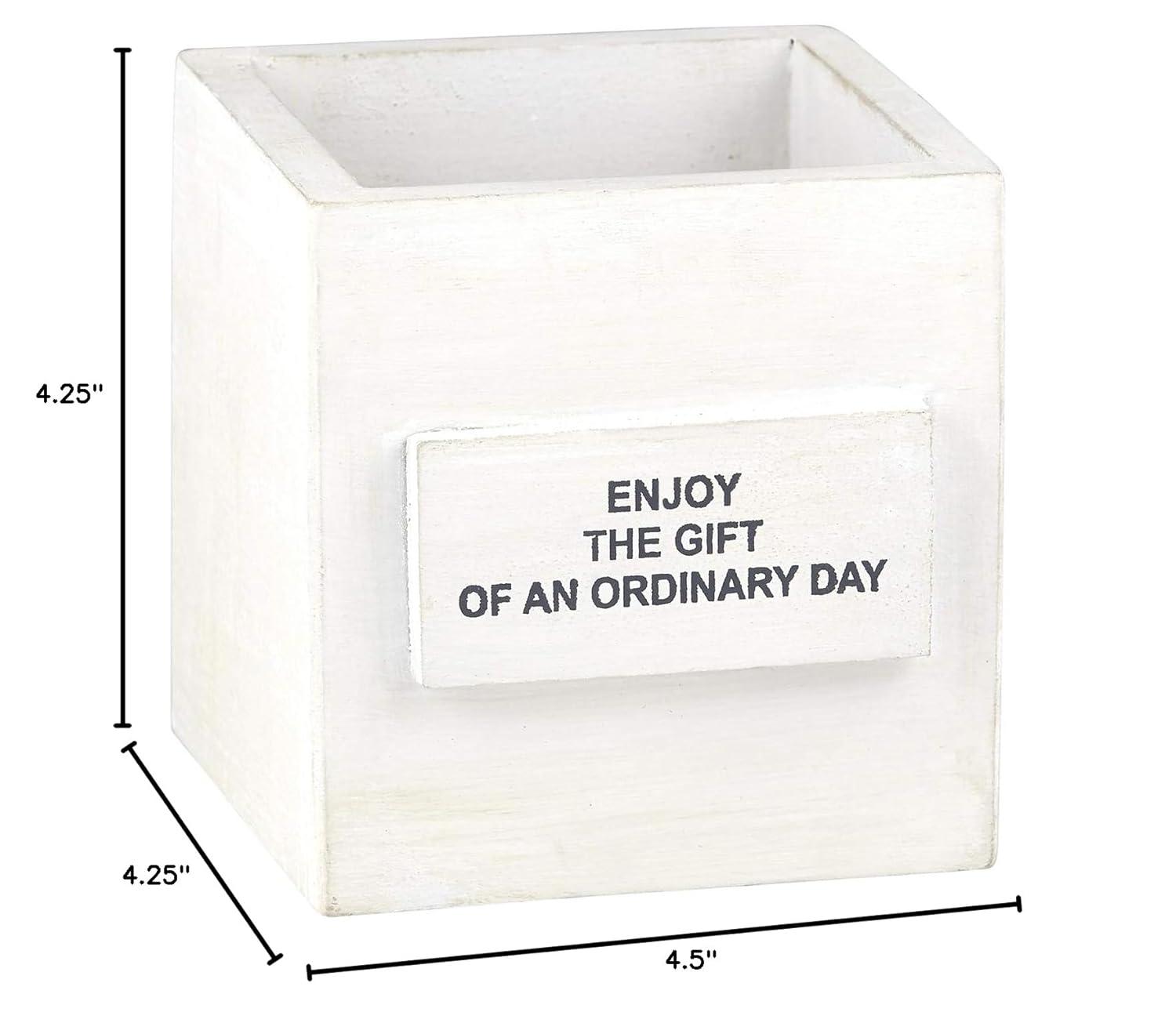 White Wooden Decorative Nest Box with Inspirational Message