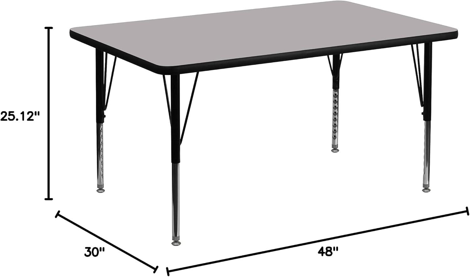 Goddard 24''W x 48''L Rectangular HP Laminate Activity Table - Adjustable Legs
