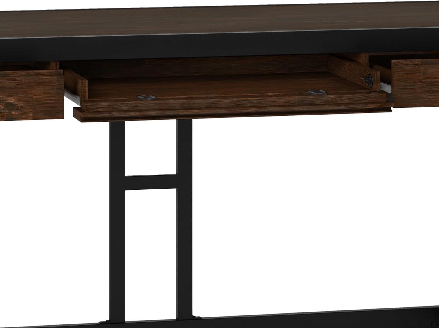 Simpli Home Erina SOLID ACACIA WOOD Desk in Farmhouse Brown