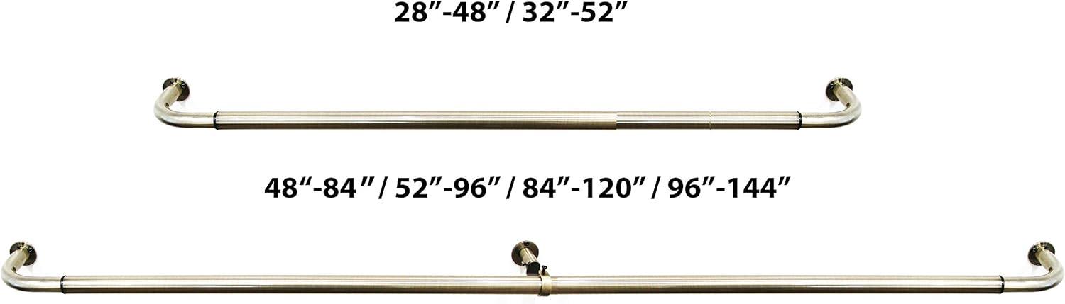 Energy-saving Wraparound Adjustable French Blackout Curtain Rod Set Antique Brass 32"-52" Brass Finish