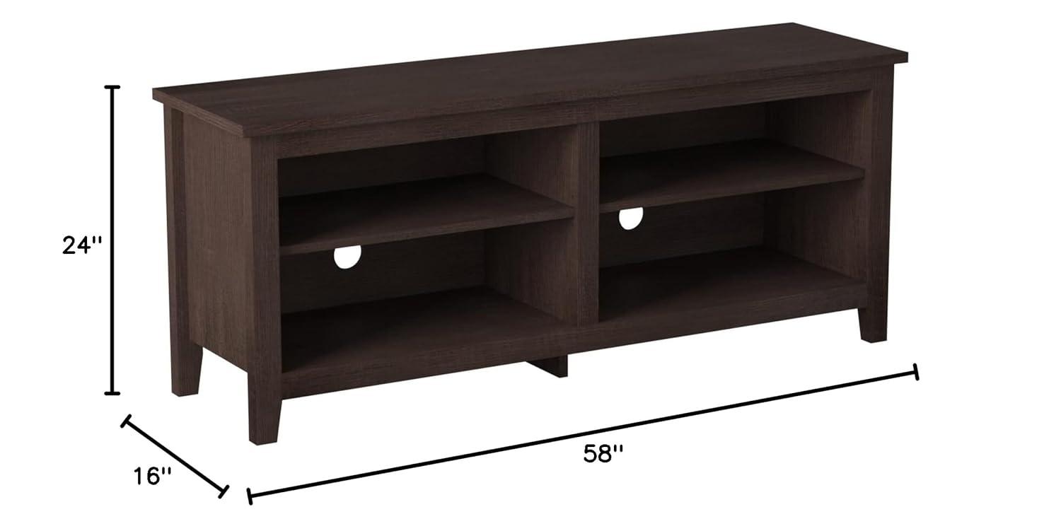 Walker Edison Open Storage TV Stand for TVs up to 65", Espresso