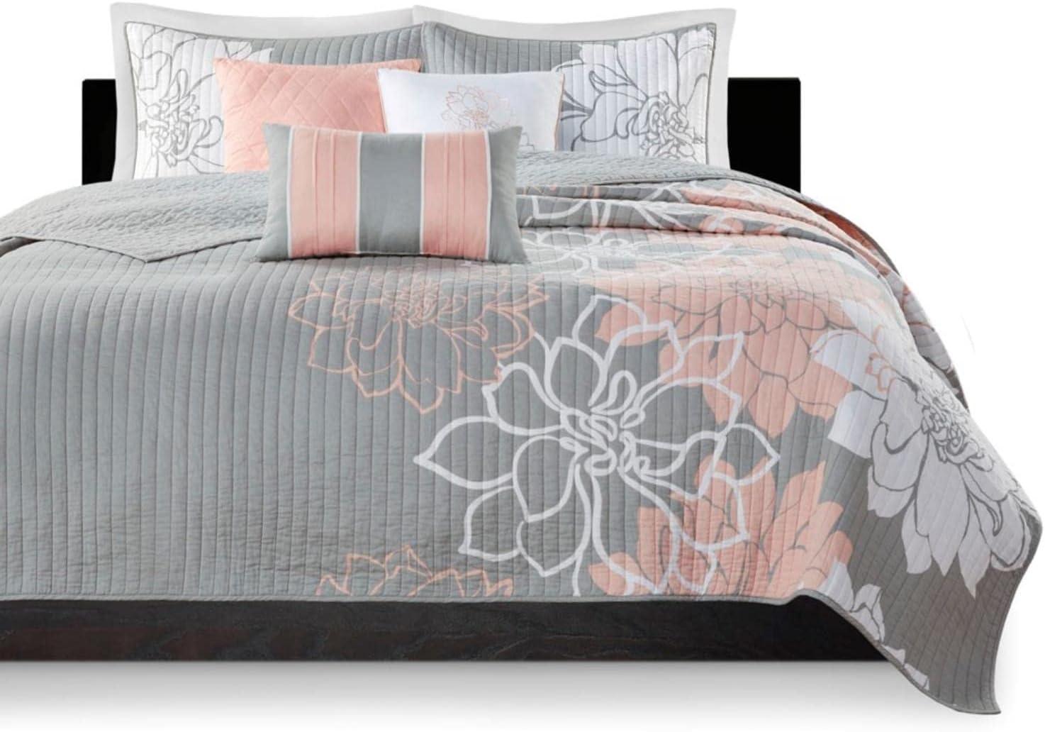 Lola Floral 6 Piece Reversible Cotton Quilt Set