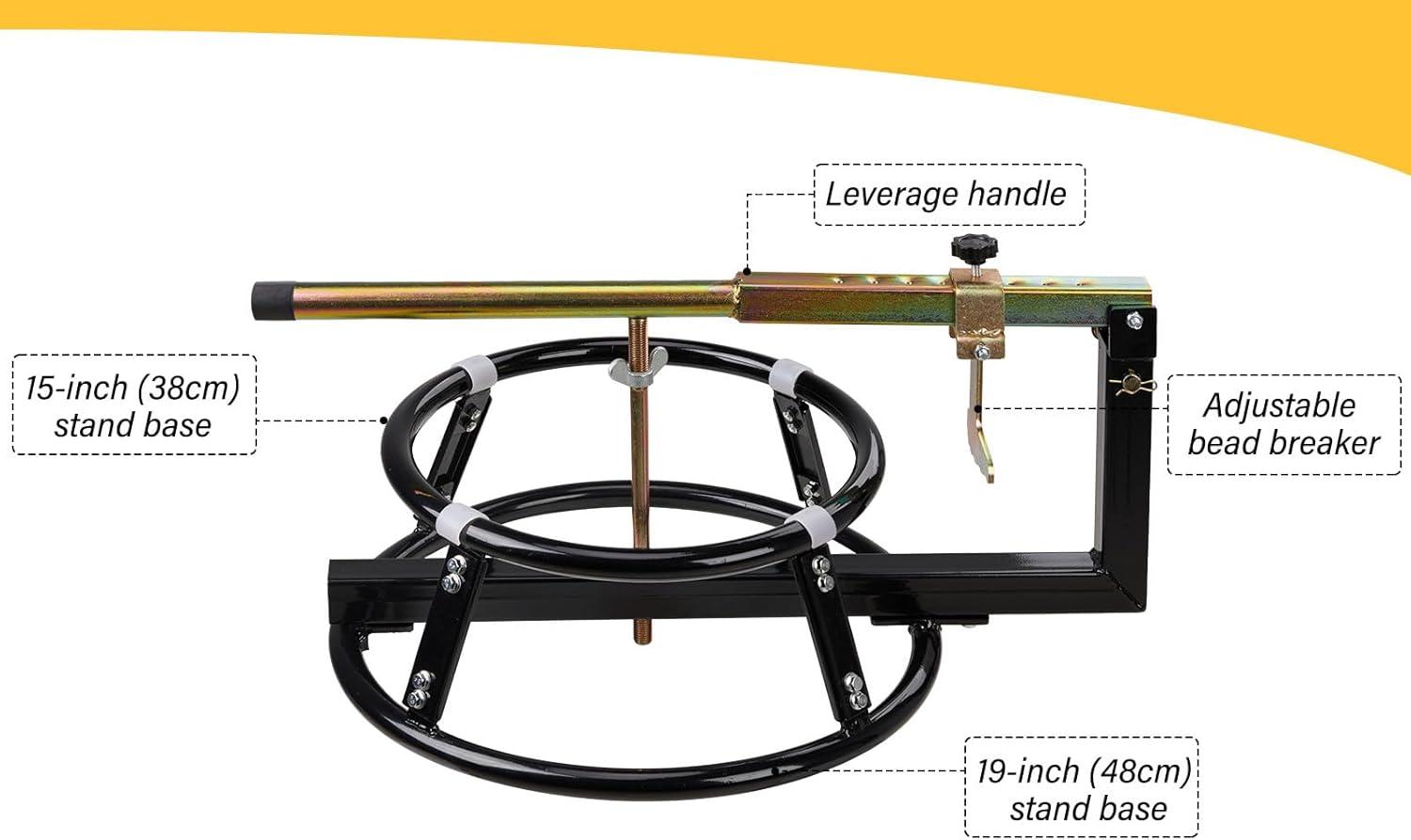 Motorcycle tire Changer for 16in to 21in Tires Dirt Bike Bead Breaker Tire Change Stand Tire Changing Stand Mount, Black