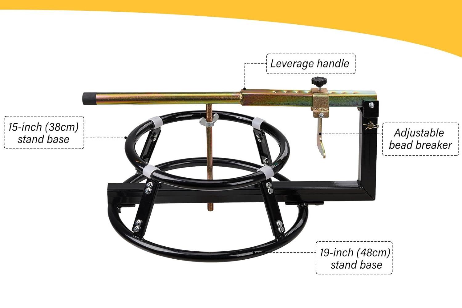 Motorcycle tire Changer for 16in to 21in Tires Dirt Bike Bead Breaker Tire Change Stand Tire Changing Stand Mount, Black