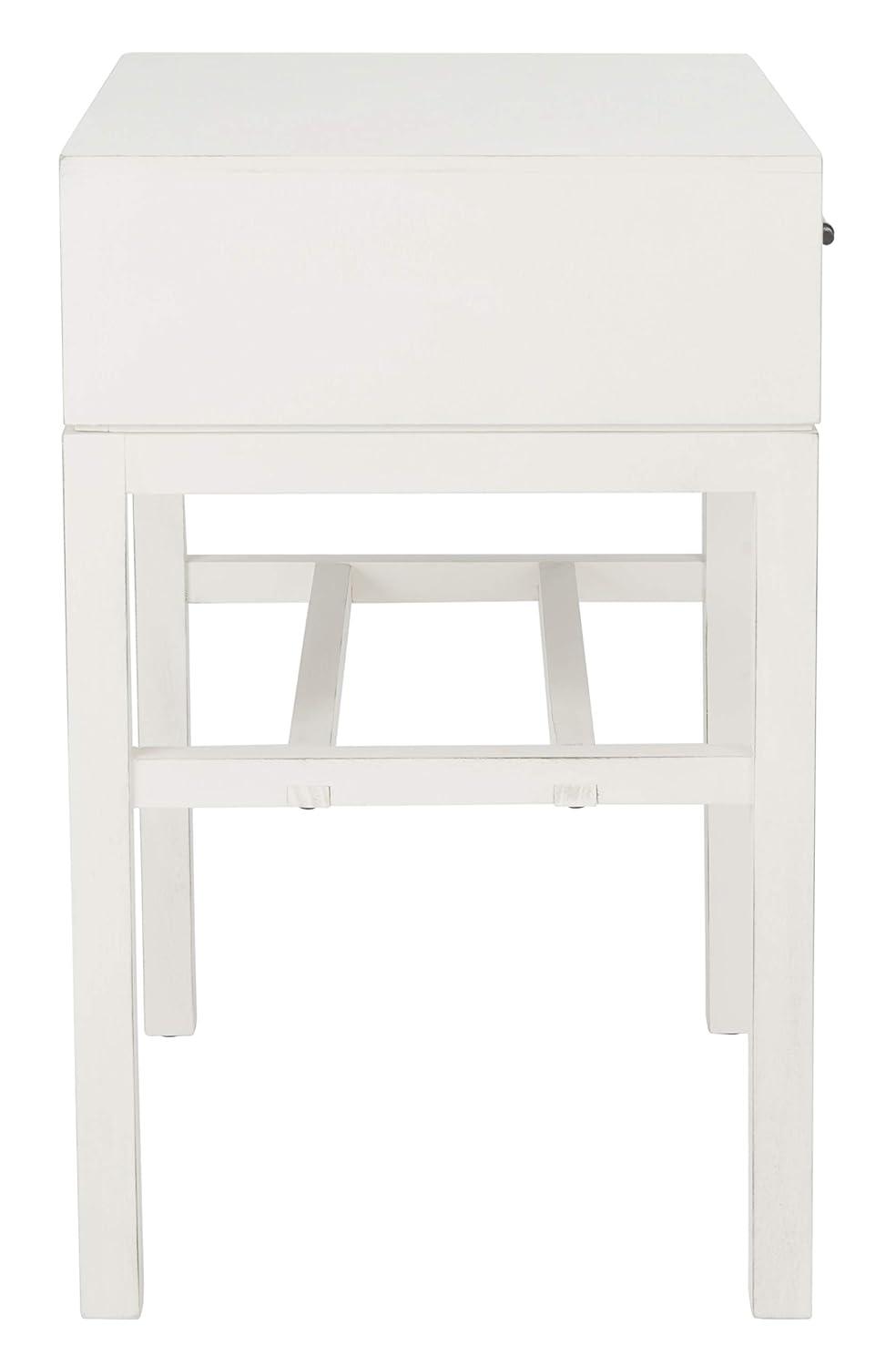 Ajana 1 Drawer Accent Table - Distressed White - Safavieh.
