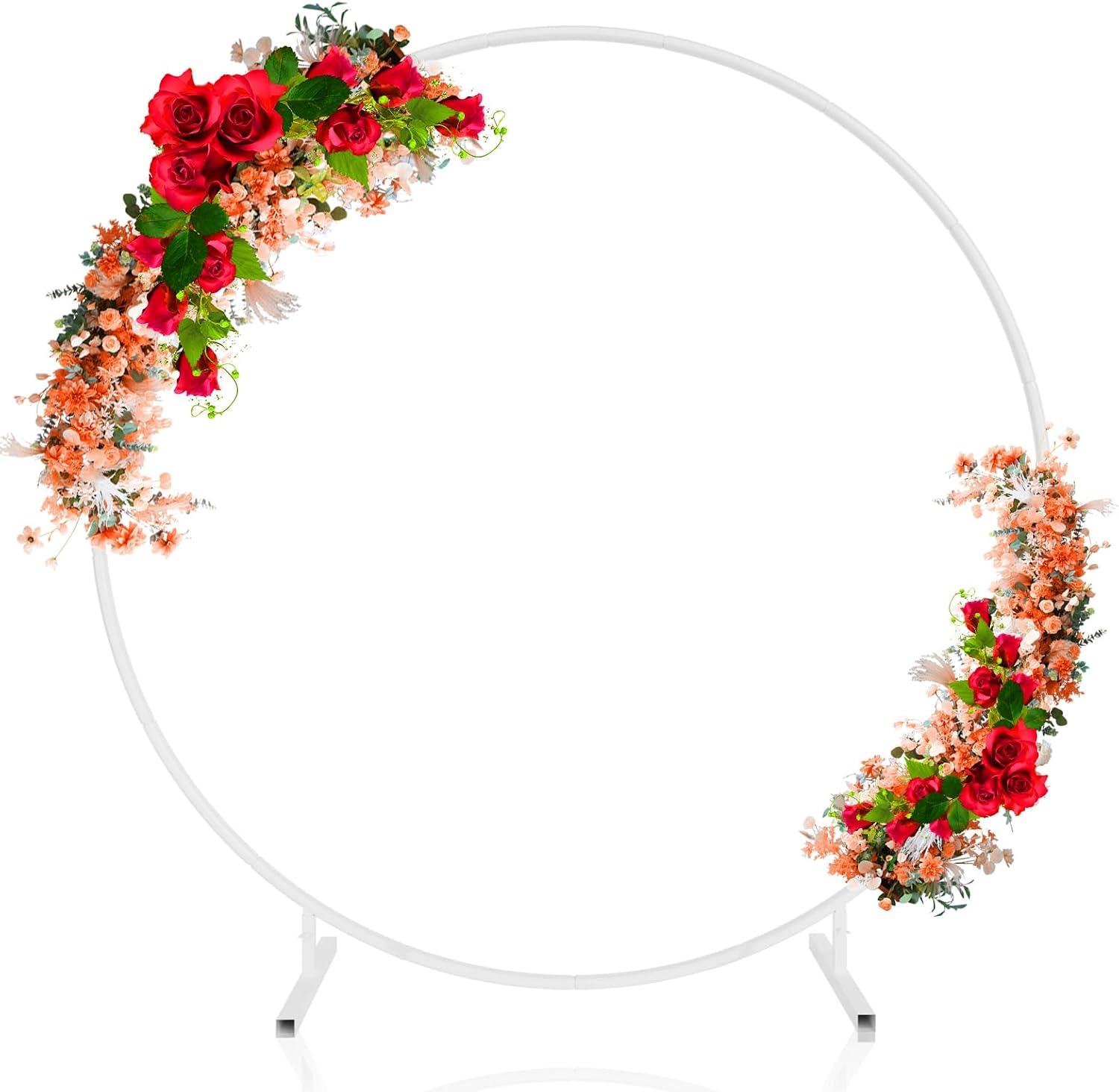 7.2ft Round Backdrop Stand - Versatile Balloon Arch for Weddings, Birthdays, and More - Easy DIY Assembly Sturdy & Stable Steel Alloy Elevate Your Event Decorations|7.2ft round backdrop stand - Versat