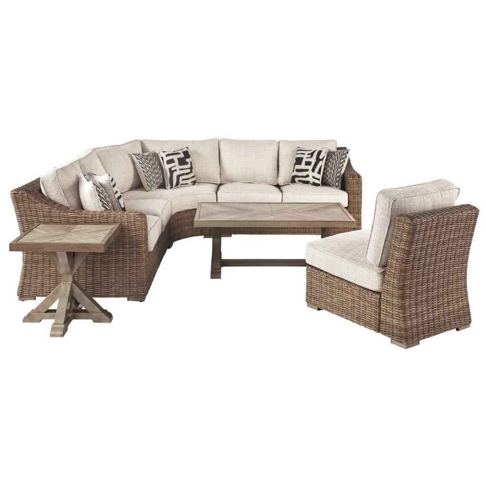 Signature Design by Ashley Casual Beachcroft Armless Chair with Cushion  Beige