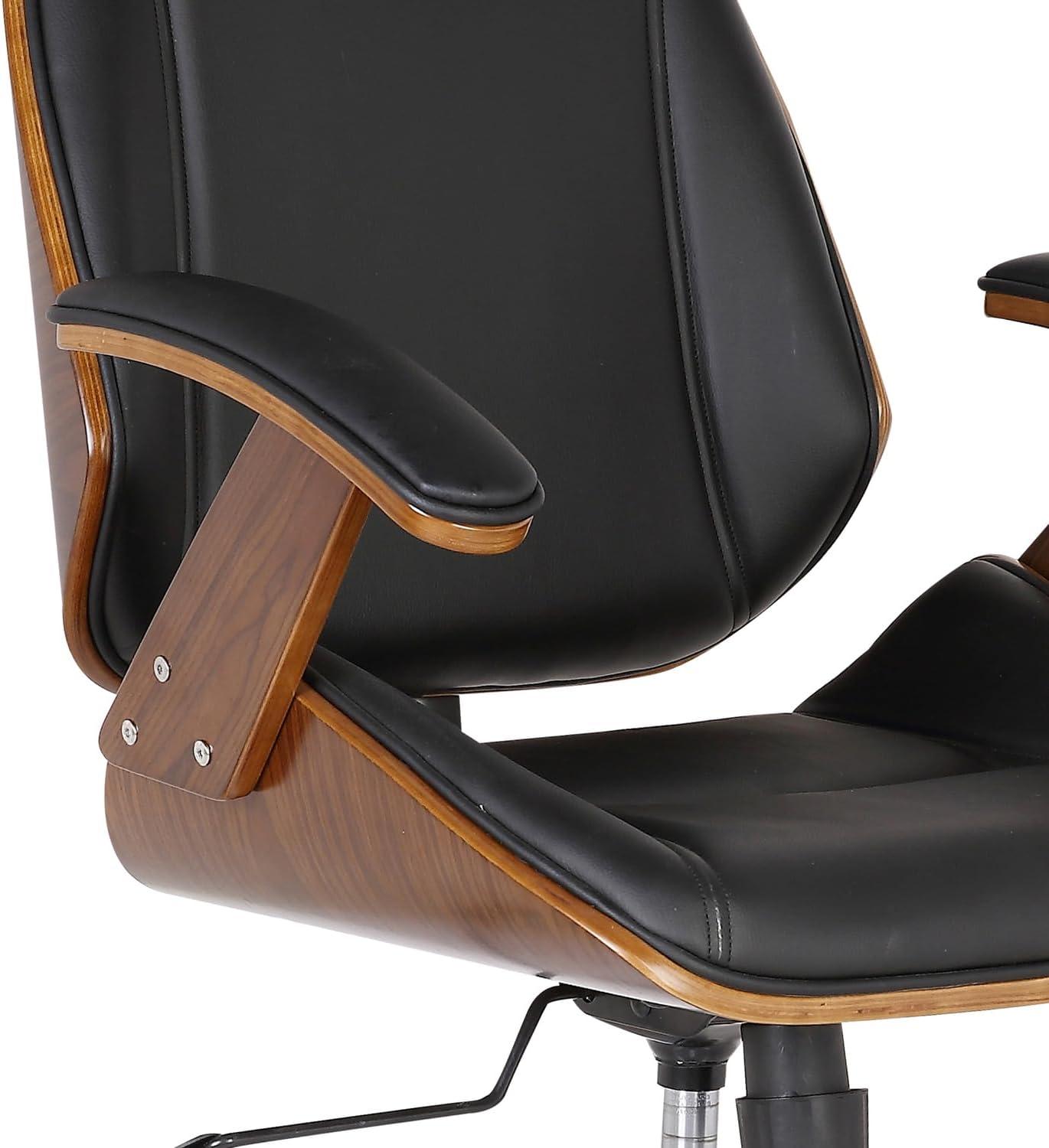 Armen Living Century Modern Faux Leather Office Chair in Black