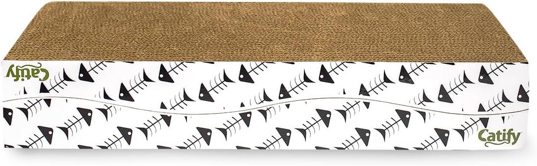 Best Pet Supplies Corrugated Reversible Cardboard Cat Scratcher, Lounger, and Fun Interactive Scratching Boards, Claw Safe, Durable, Natural Recycled Materials, Supports Active Play