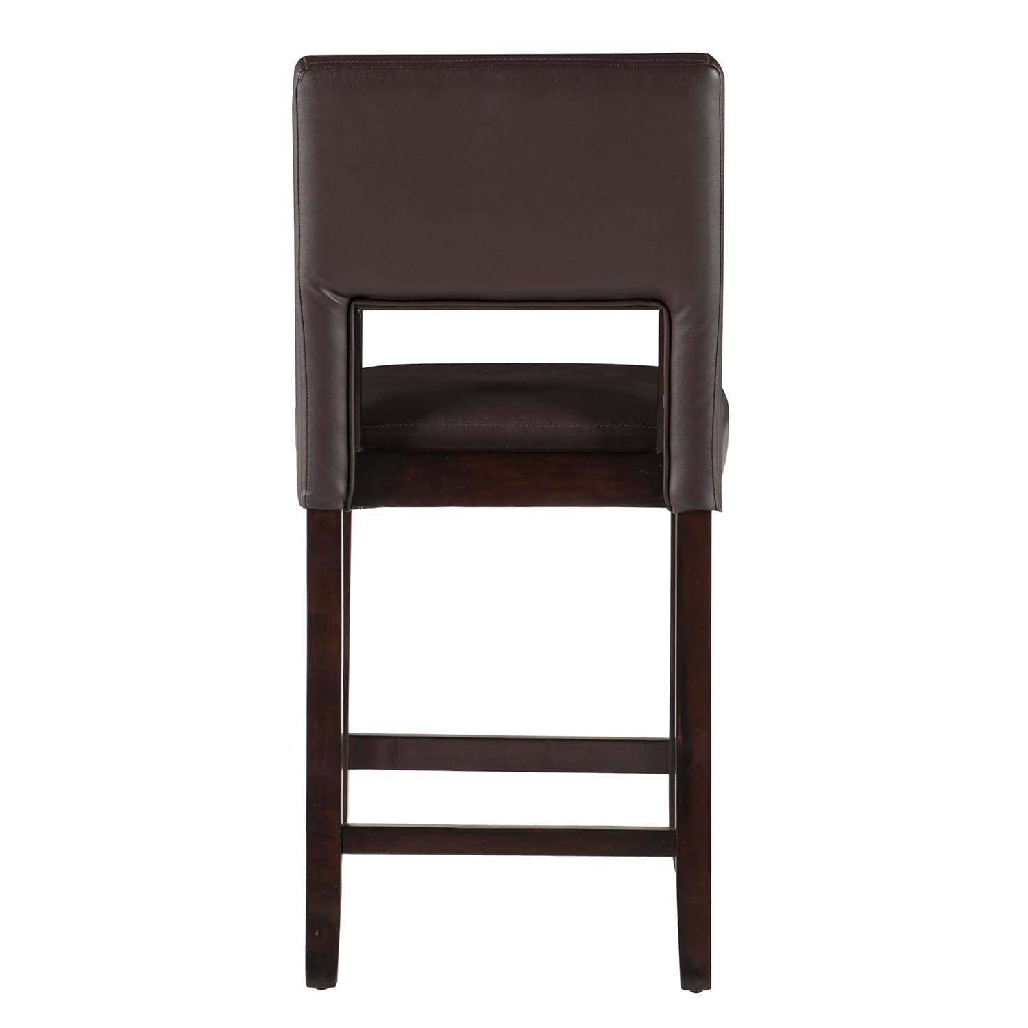 24" Vega Padded Counter Height Barstool with Ergonomic Footrest & Espresso Finish - Linon