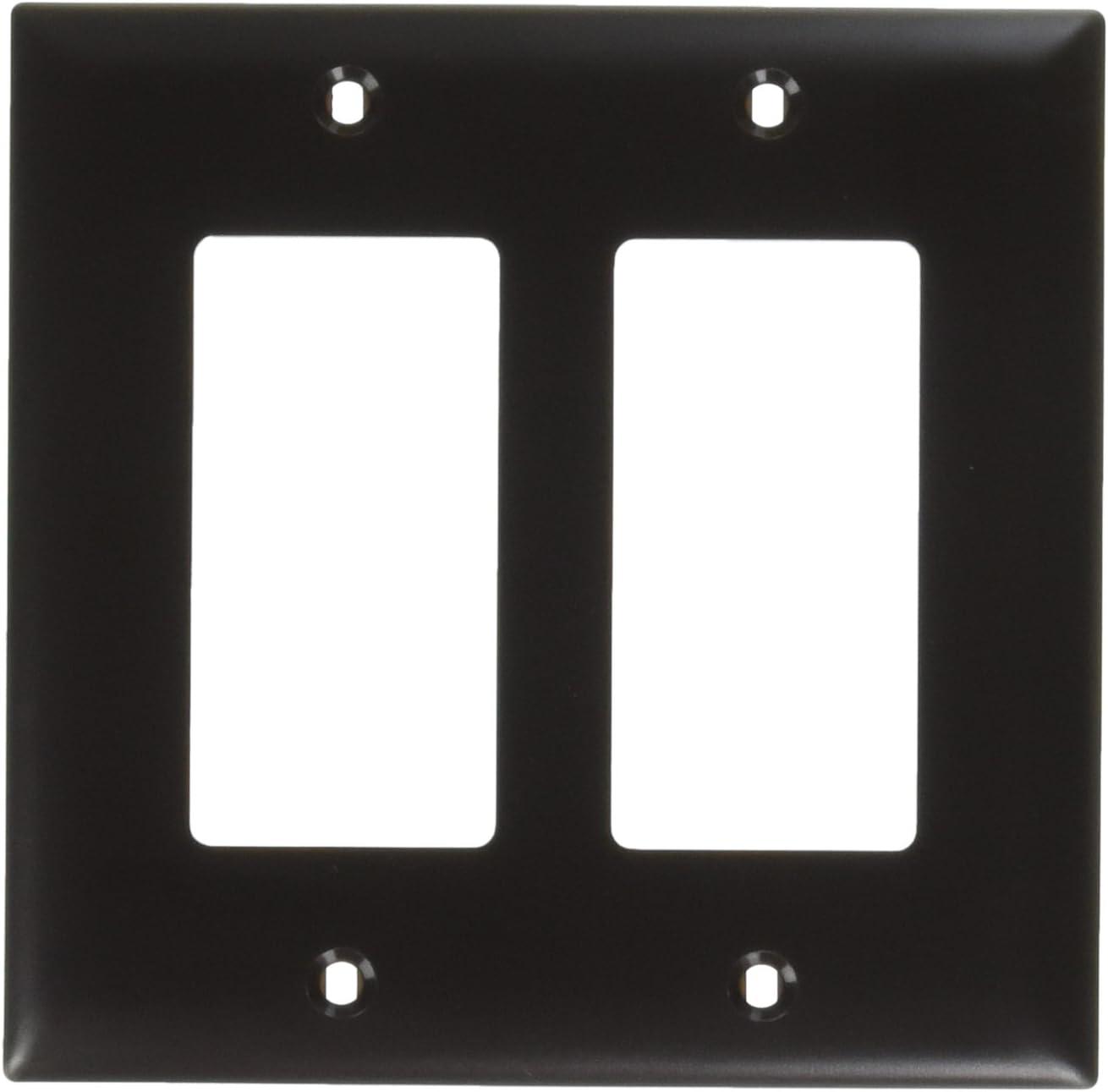 Pass and Seymour TP262 Brown Two Gang Decorator Wall Plate