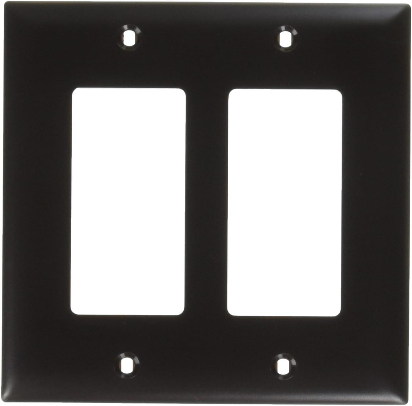 Brown 2-Gang Mid-Size Nylon Wall Plate