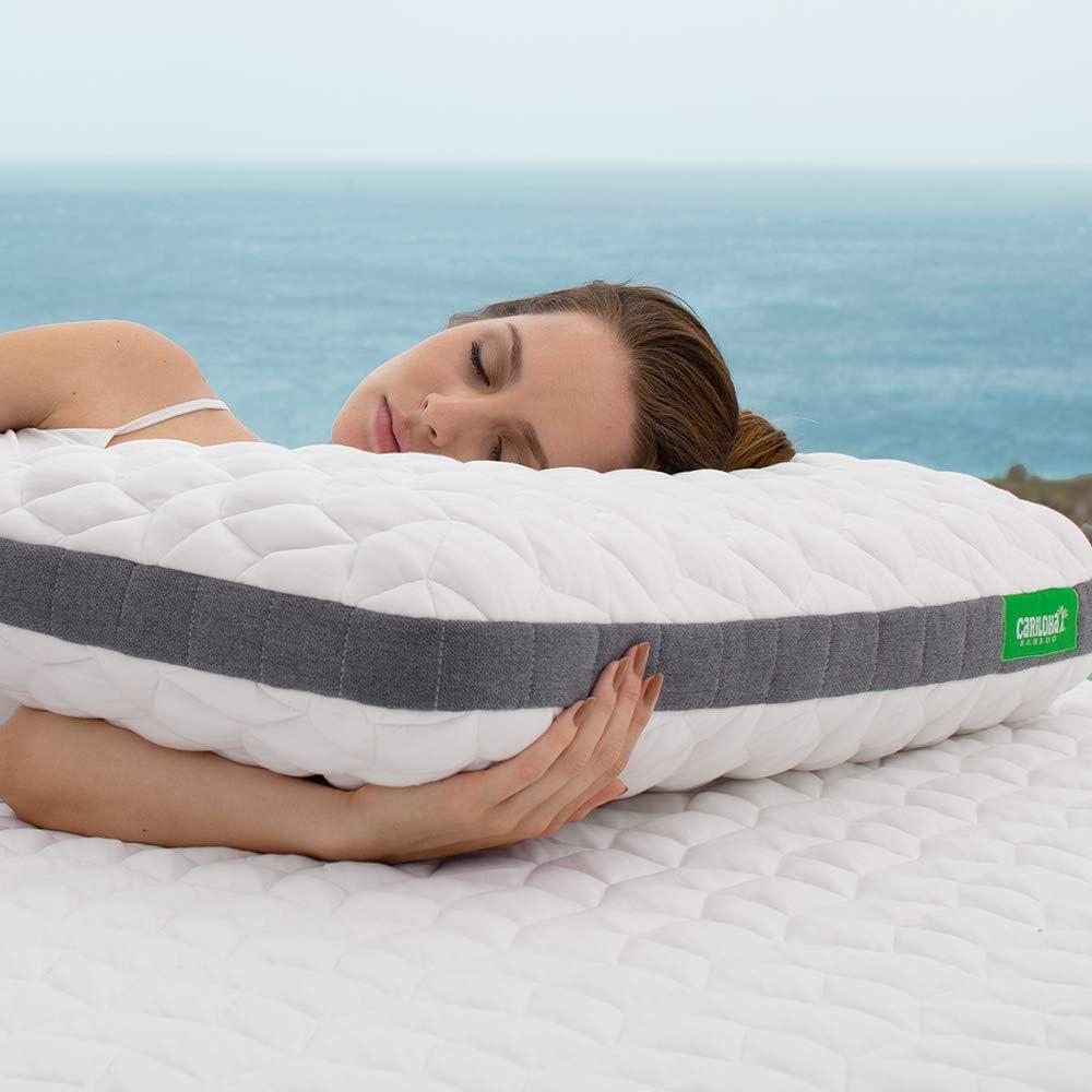 Cariloha Universal Flex Pillow Charcoal infused Viscose from Bamboo Memory Foam Standard White