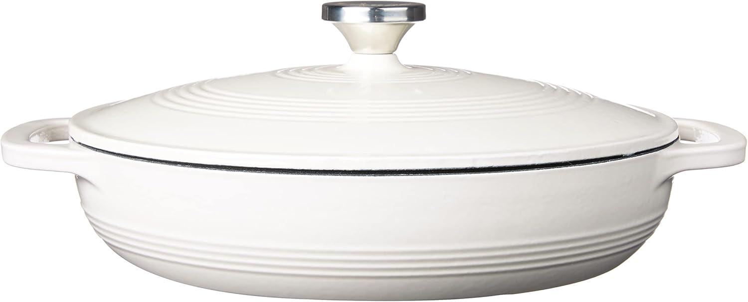 Lodge Cast Iron 3.6 Quart Enameled Covered Casserole Oyster