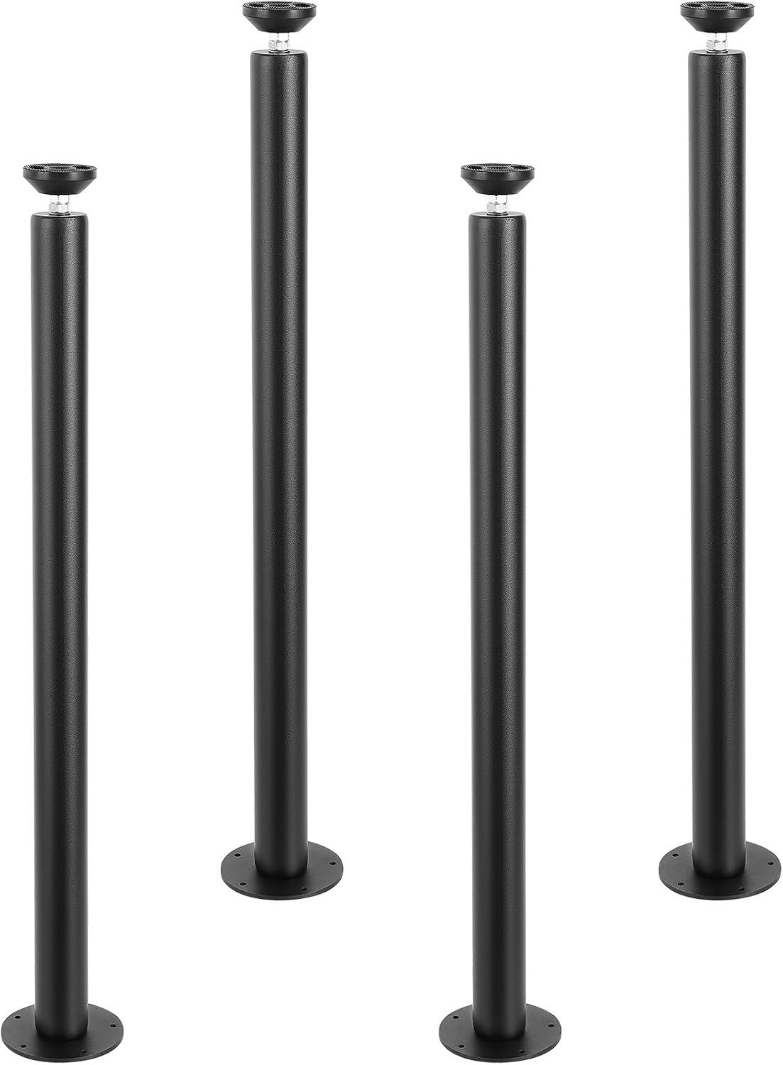 SKYSHALO 30" Adjustable Desk Legs, Strengthened Steel Legs for Office Tables, DIY Set of 4, Supports up to 1200 lbs, Easy-to-Install with Adjustable Feet, Black