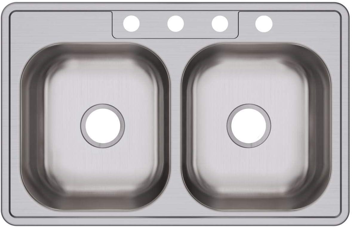 Dayton 33" L x 21" W Double Basin Drop-In Kitchen Sink