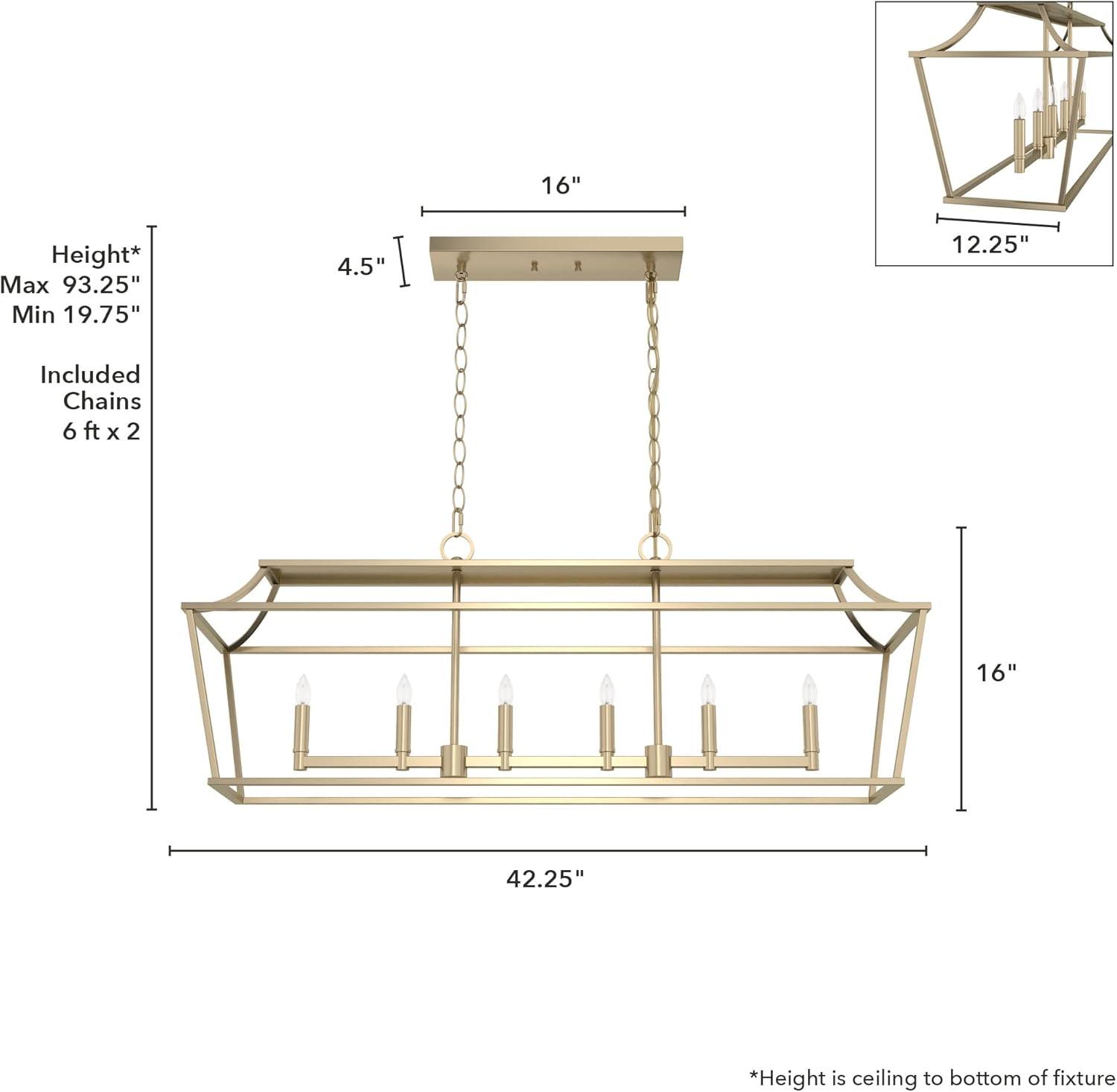 Laurel Ridge 6 - Light Kitchen Island Rectangle Pendant Light