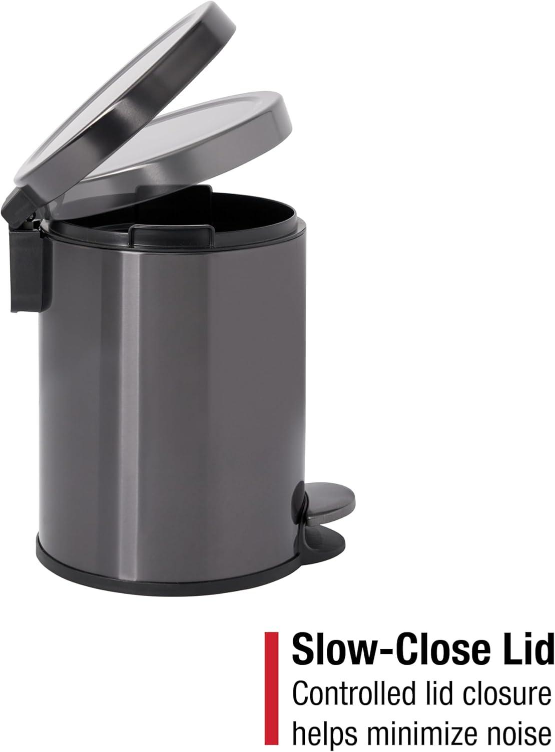 Rubbermaid 1.6 Gal. Stainless Steel Round Step-On Household Metal Trash Can