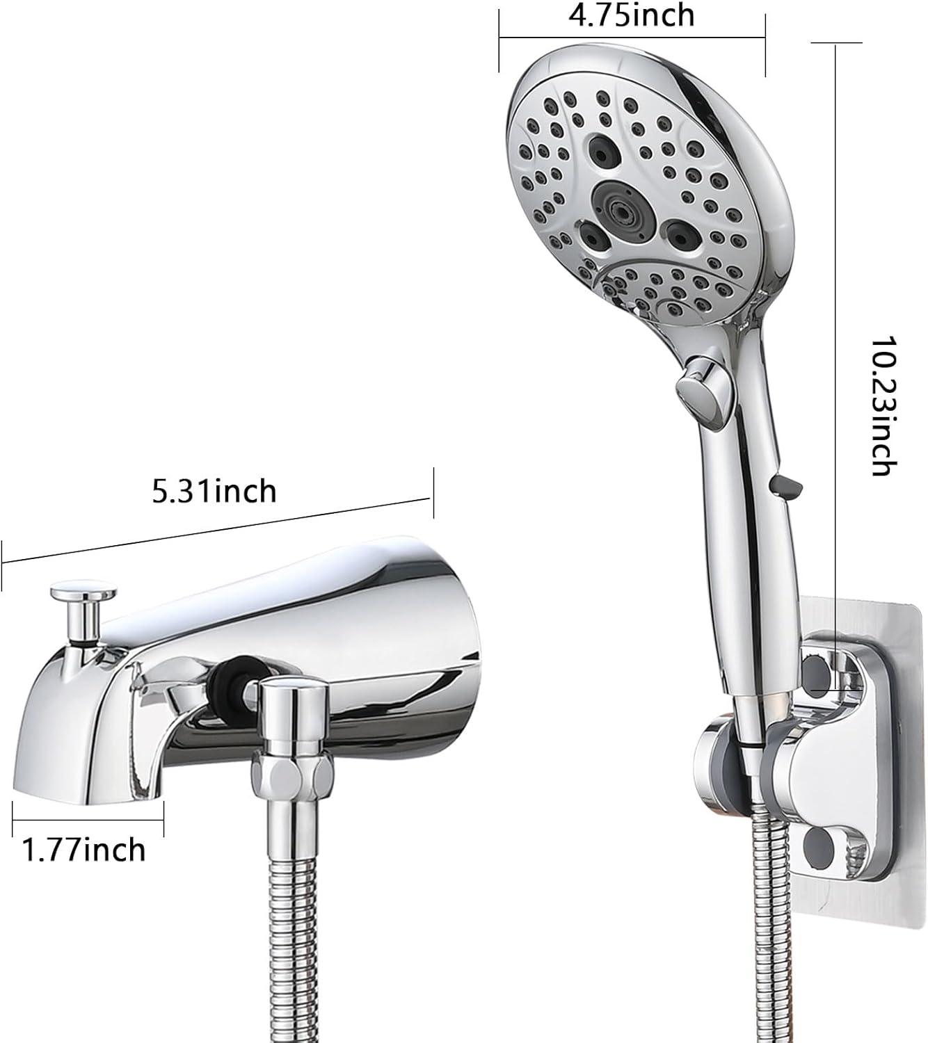 Chrome Handheld Wall Mounted Tub Spout with Diverter