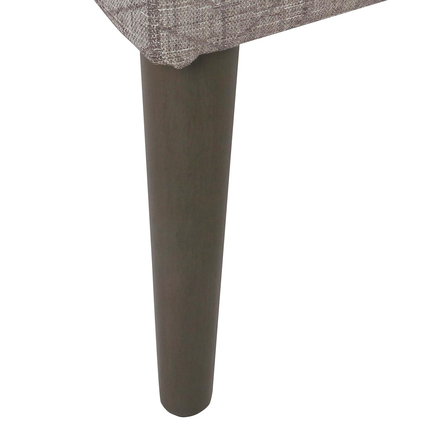 Mid Century Storage Bench Textured Gray - HomePop: Cushioned, Hinged Lid, Solid Wood Legs