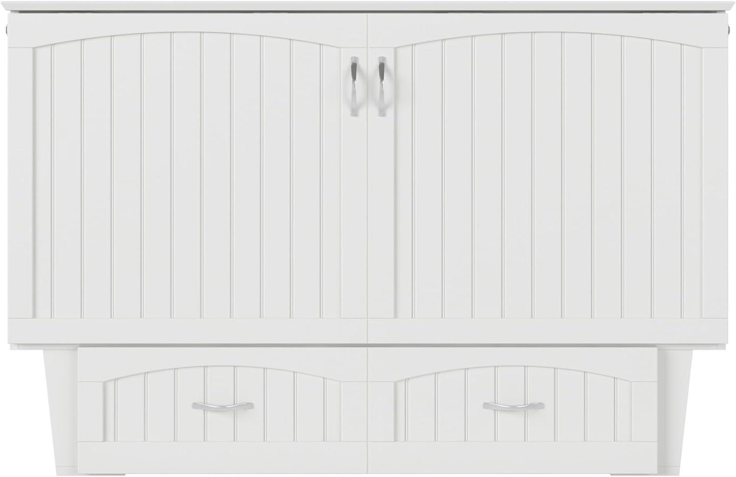 Queen Nantucket Murphy Bed Chest USB Turbo Charger White - AFI