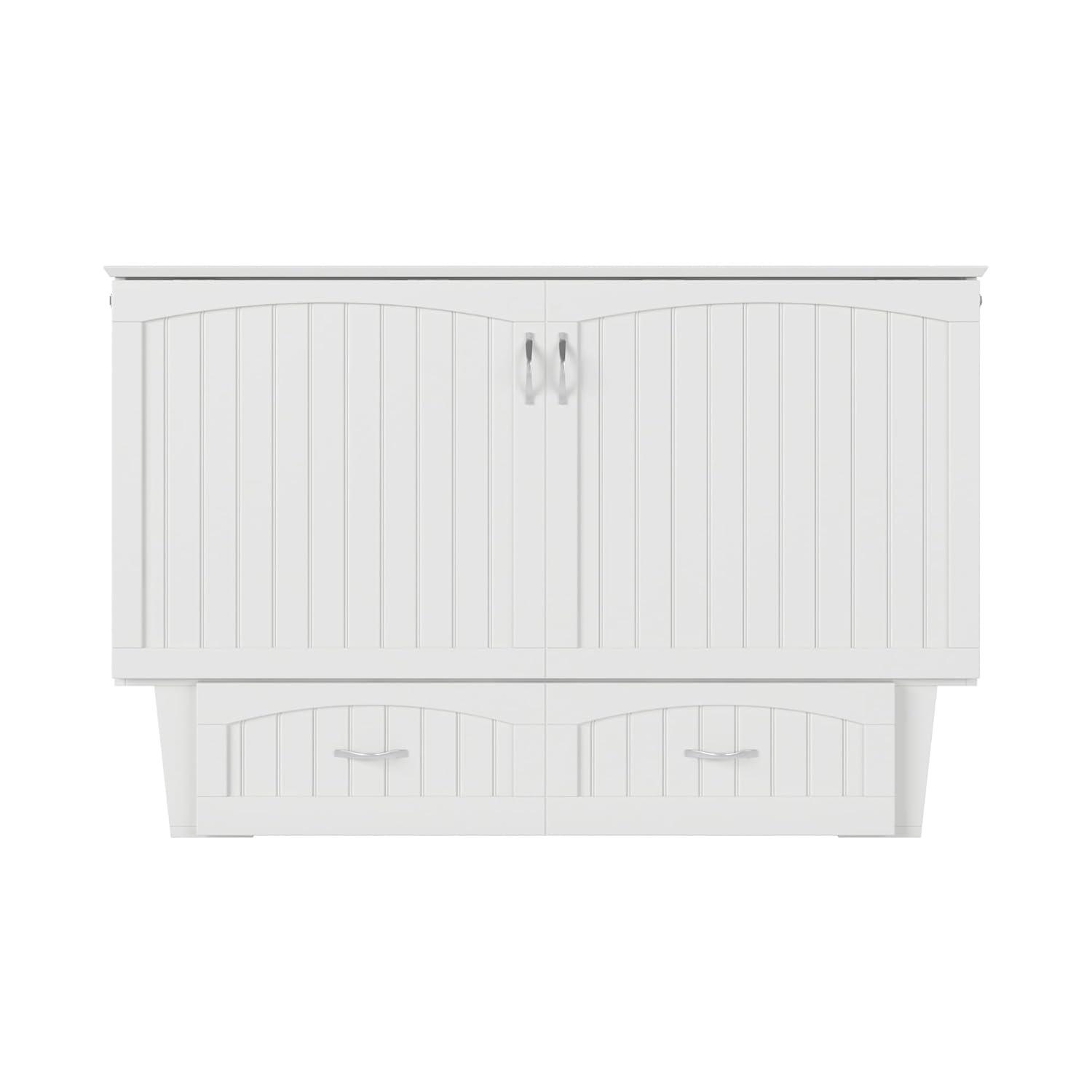 Queen Nantucket Murphy Bed Chest USB Turbo Charger White - AFI