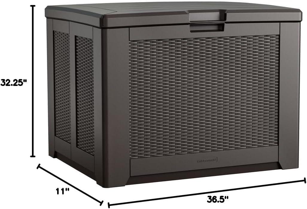 Rubbermaid Deck Box, Medium, 74 Gallon, Brown