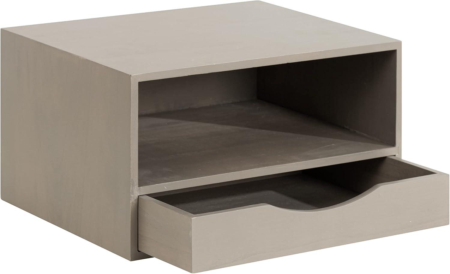 Kate and Laurel Hutton Rectangle Wood Floating Side Table, 12.5x10x7, Gray