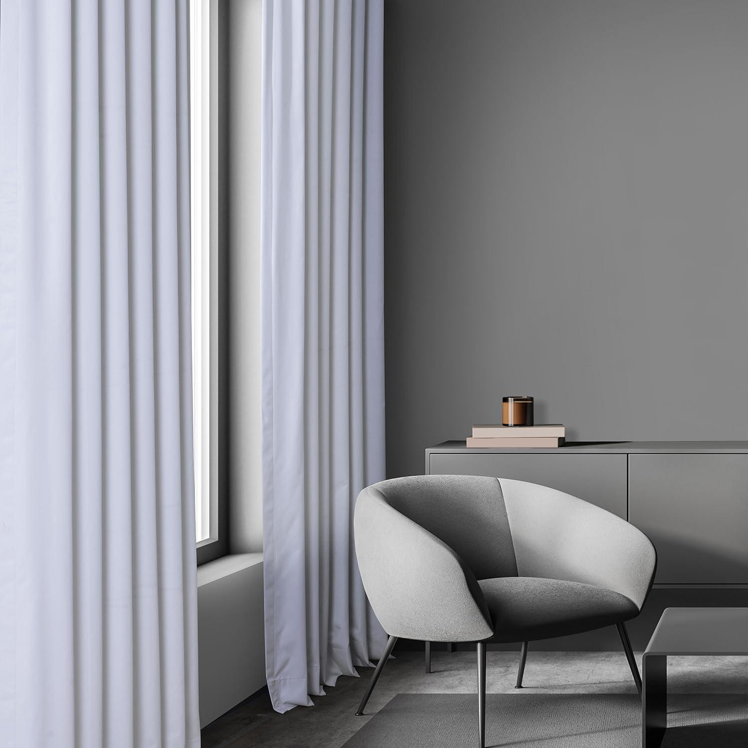 Exclusive Fabrics  Essential Polyester Solid Blackout Curtains - Thermal Insulated Window Curtains Rod Pocket (Single Panel) 50 X 108 - Off White