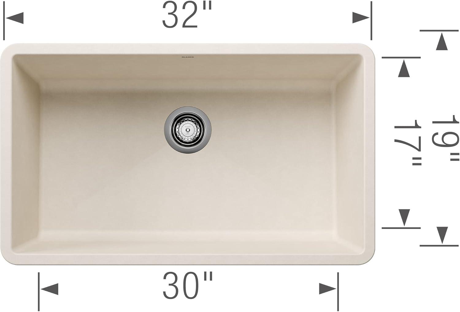 Precis SILGRANIT 32" L X 19" W Super Single Undermount Kitchen SInk