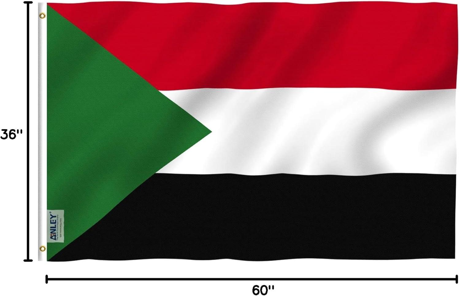 Sudan Flag 3x5 ft Polyester with Brass Grommets