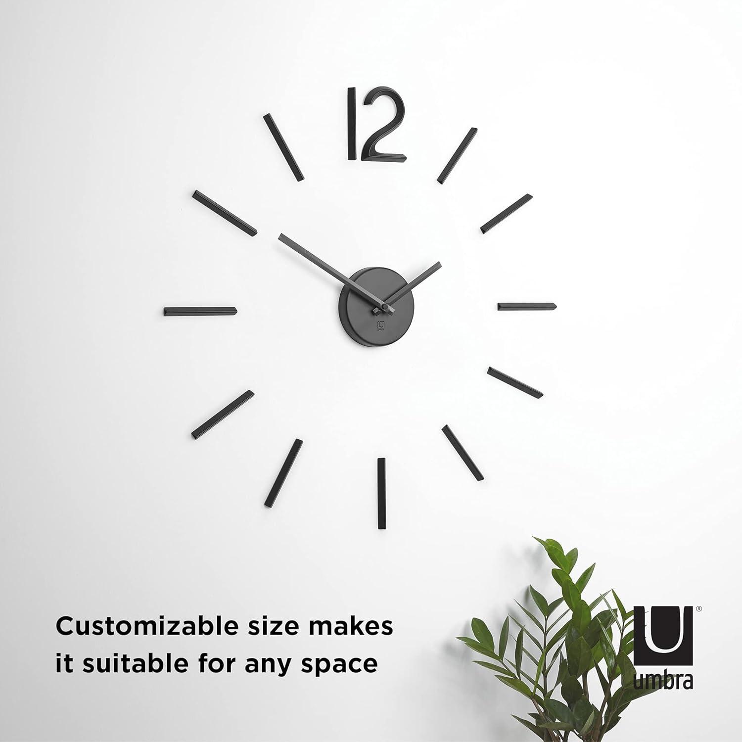 Blink Wall Clock Black - Umbra: Modern Aluminum Analog Display, Indoor Decorative Timepiece