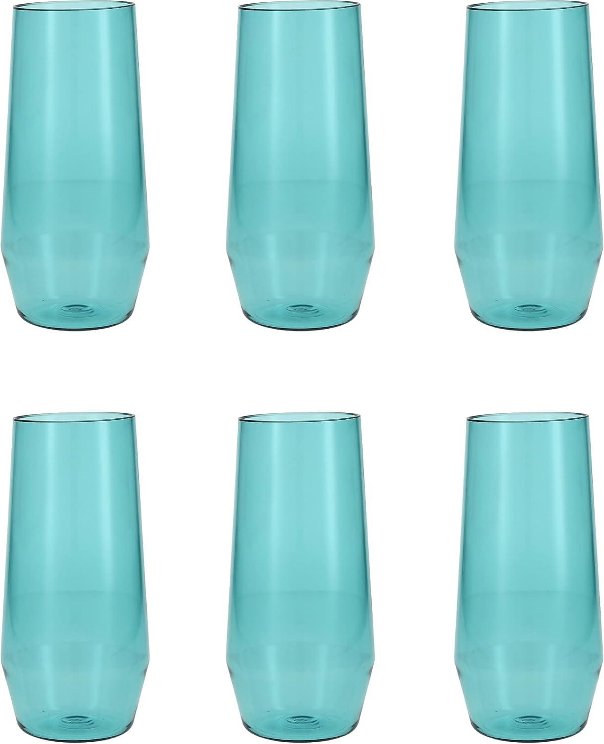 Fortessa Sole Outdoor Shatter Resistant BPA Free Premium Copolyester Plastic Drinkware 6 Pack, Terra Cotta Orange, Stemless Wine Glass (Set of 6)