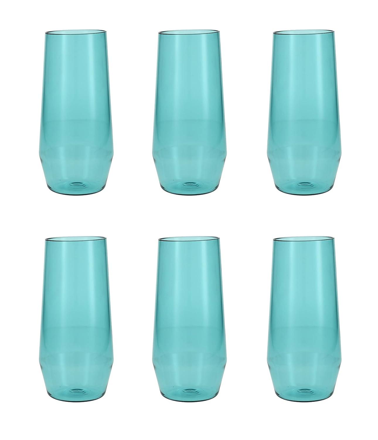 Fortessa Sole Outdoor Shatter Resistant BPA Free Premium Copolyester Plastic Drinkware 6 Pack, Terra Cotta Orange, Stemless Wine Glass (Set of 6)