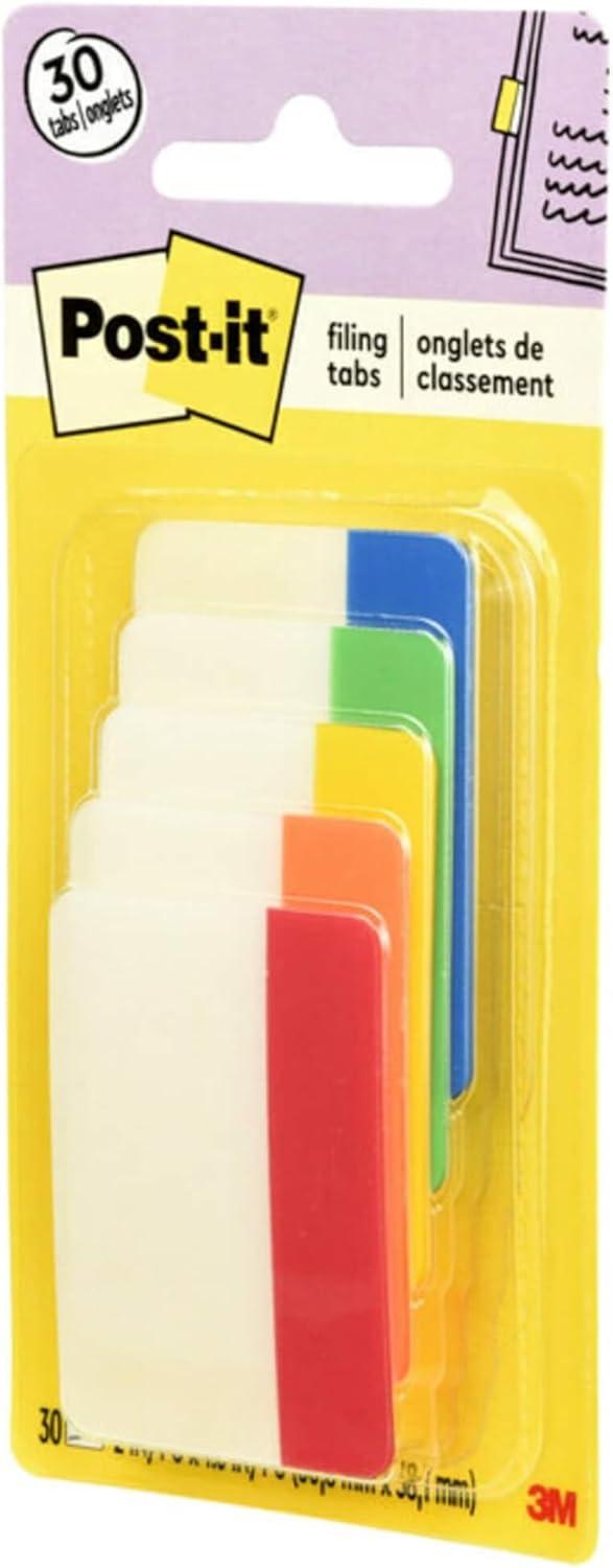 Tabs 1/5-Cut Tabs 1/5-Cut Tabs, Assorted Primary Colors, 2" Wide, 30/Pack