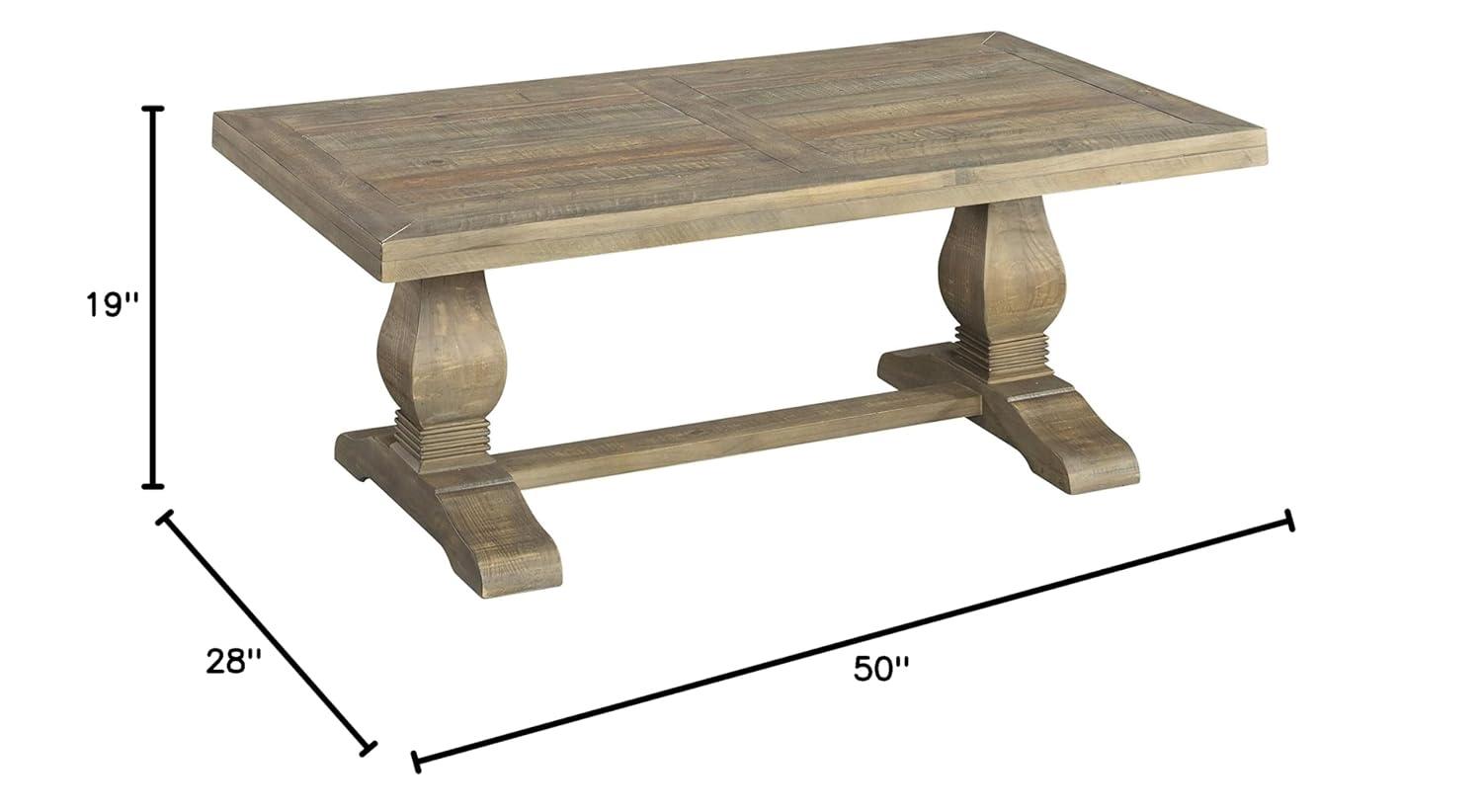 Martin Svensson Home Napa Pedestal Coffee Table, Reclaimed Natural