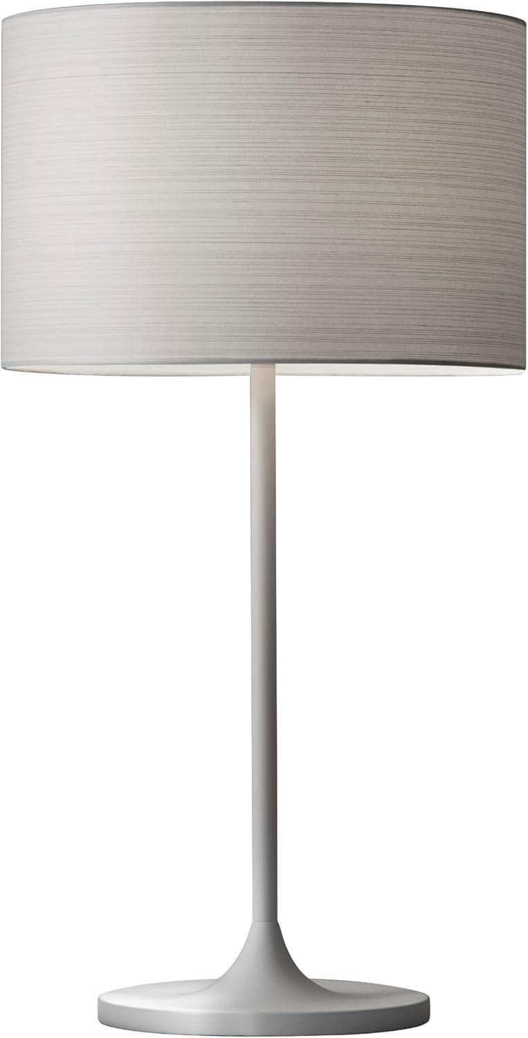 22.5" Oslo Collection Table Lamp White - Adesso: Scandinavian Design, Metal Base, Japanese Paper Shade