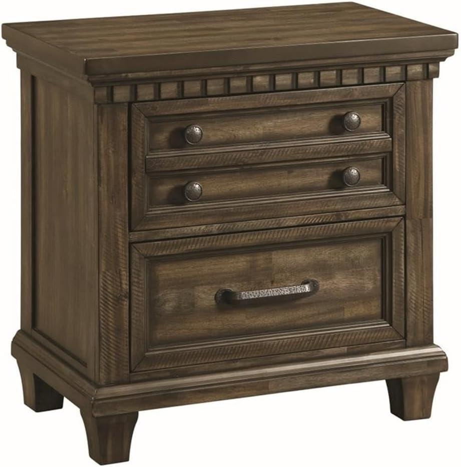 Picket House Furnishings Johnny 2 Drawer Nightstand in Smokey Walnut