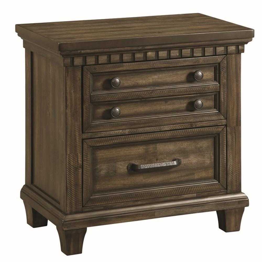 Picket House Furnishings Johnny 2 Drawer Nightstand in Smokey Walnut