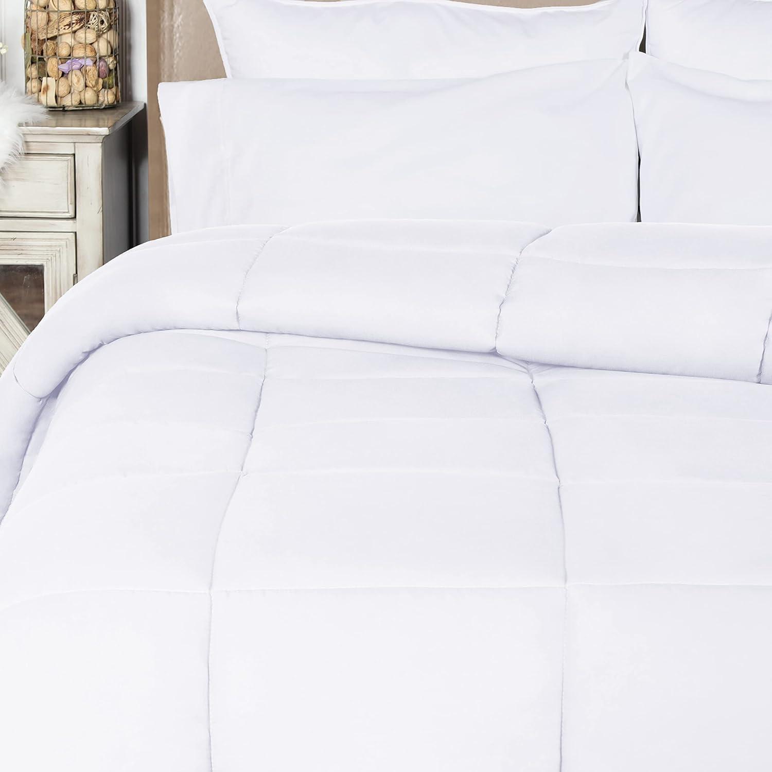 White Queen Brushed Microfiber Down Alternative Comforter