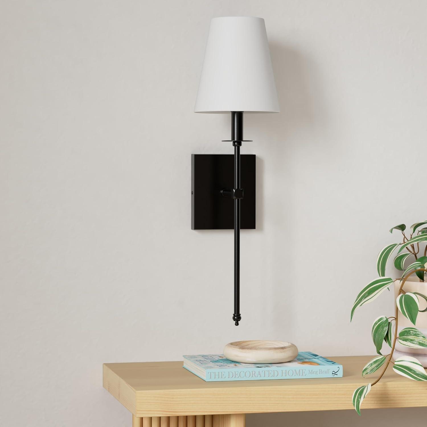 Battery Operated Black Wall Sconce Set Of 2,not Hardwired Fixture Wireless Wall Light ,dimmable Picture Sconces Cordless ,Easy To Install Battery Powered Lamp,for Bedroom, Lounge, Farmhouse Gallery