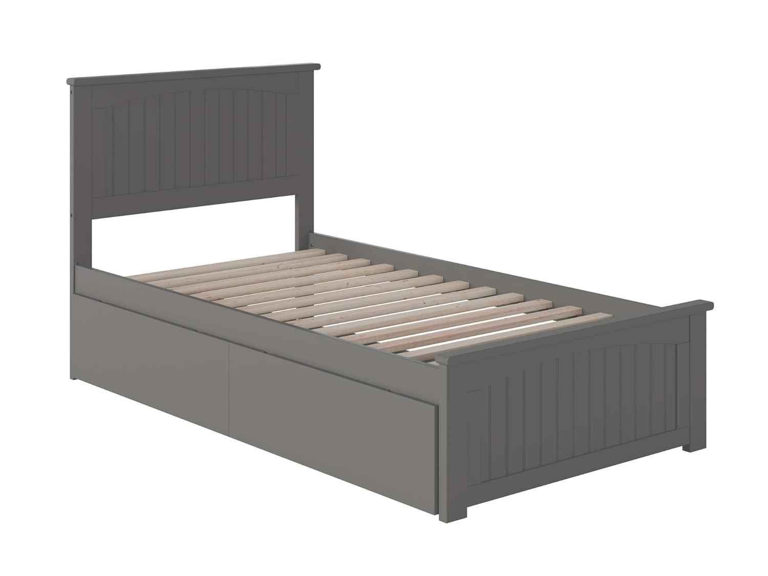 AFI Nantucket Twin Wood Platform Bed with Matching Footboard and Storage Drawers, Espresso