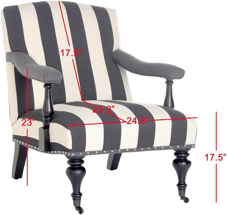 Devona Arm Chair - MCR4731 - Charcoal/White - Safavieh