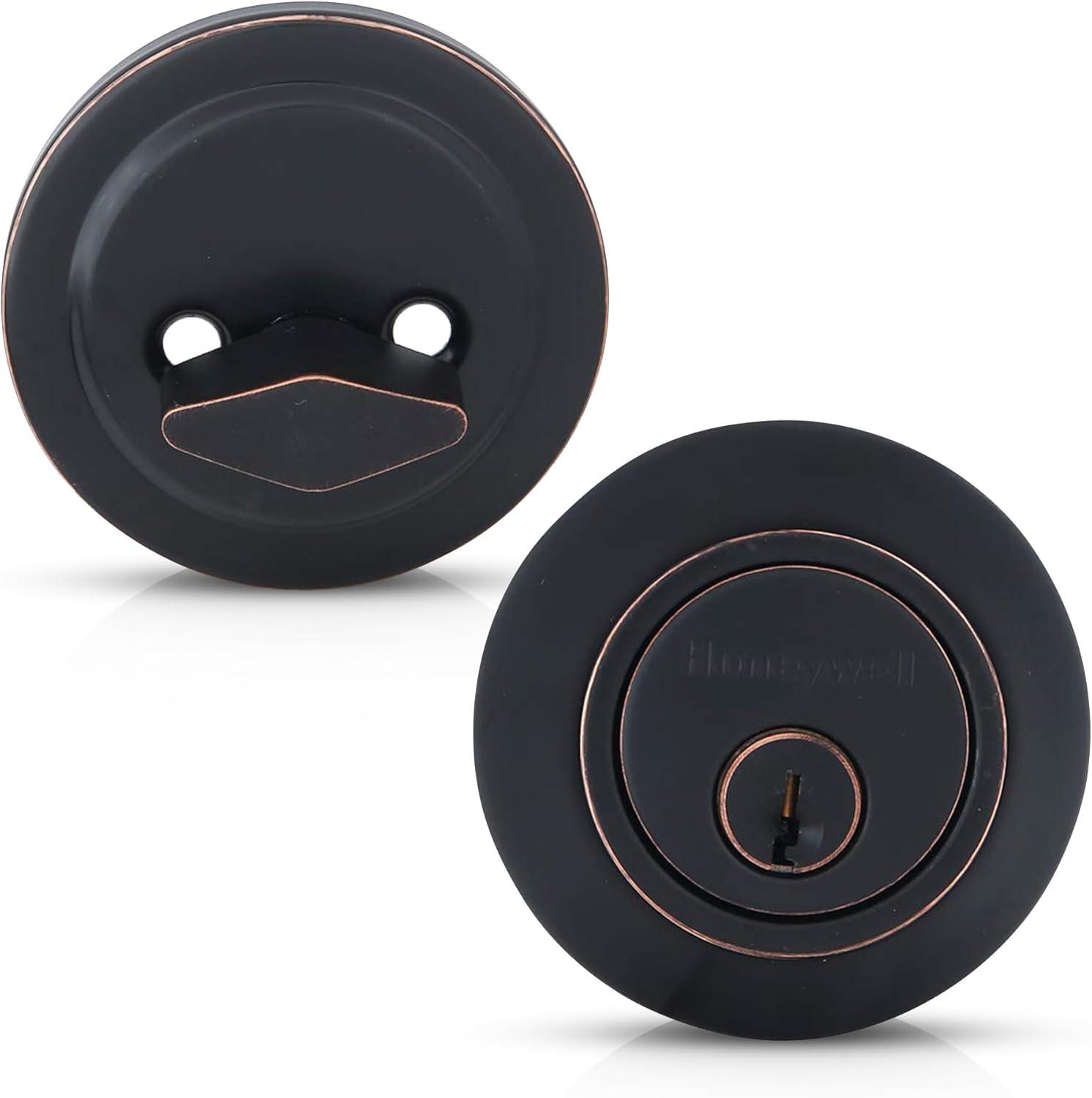 Honeywell Single Cylinder Deadbolt Door Lock, Oil Rubbed Bronze