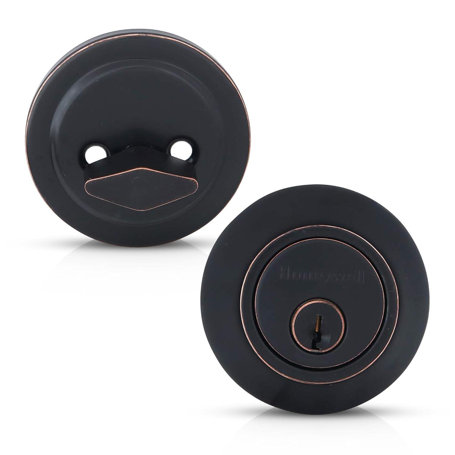 Honeywell Single Cylinder Deadbolt Door Lock, Oil Rubbed Bronze