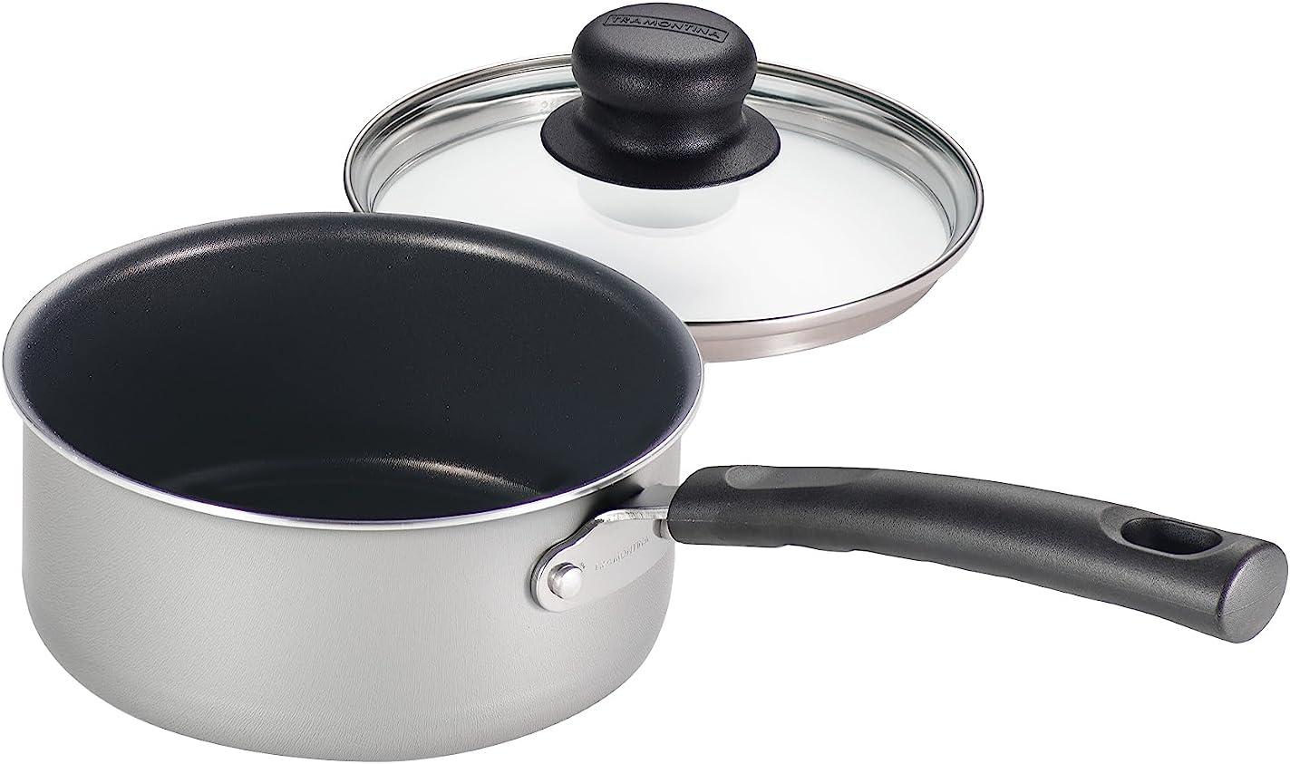 15-Piece Silver Nonstick Aluminum Cookware Set with Utensils