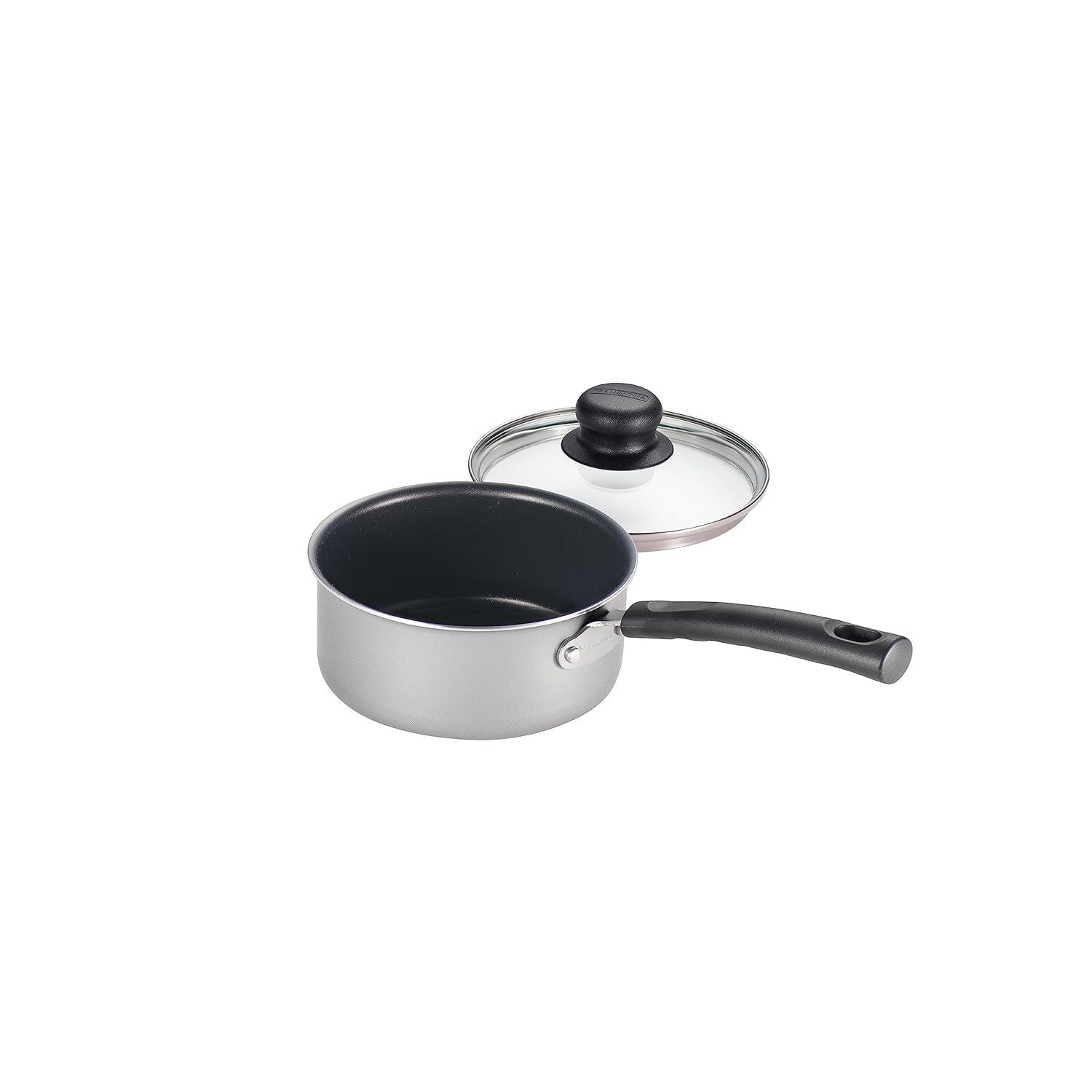 15-Piece Silver Nonstick Aluminum Cookware Set with Utensils